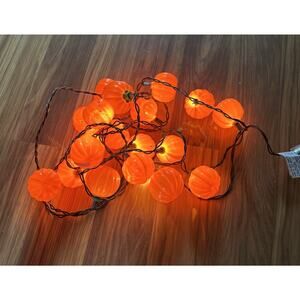 Vintage Halloween Jack O’ Lantern Pumpkin Lights String Hard Plastic Works - 1